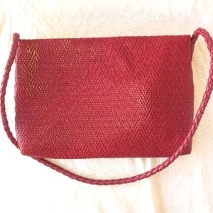 Perfect Red Leather Shoulder/Clutch Purse -Designer EUC!